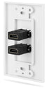 Dual Port HDMI Wall Plate w/ Gold-Plated High Speed HDMI 2.0 Ports - White
