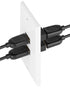 Dual Port HDMI Wall Plate w/ Gold-Plated High Speed HDMI 2.0 Ports - White