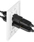 Dual Port HDMI Wall Plate w/ Gold-Plated High Speed HDMI 2.0 Ports - White