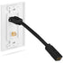 Wall Plate w/ 4-Inch Gold-Plated High Speed HDMI 2.0 Cable and F Connector Jack w/ Built-In Ethernet -White