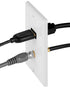 Wall Plate w/ 4-Inch Gold-Plated High Speed HDMI 2.0 Cable and F Connector Jack w/ Built-In Ethernet -White