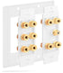 5.1 Surround Sound Home Theater 2 Gang Wall Plate with 5-Pairs of Gold Plated Copper Banana Binding Posts- 1 Subwoofer RCA Jack - 5 Speakers-White
