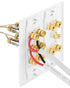 5.1 Surround Sound Home Theater 2 Gang Wall Plate with 5-Pairs of Gold Plated Copper Banana Binding Posts- 1 Subwoofer RCA Jack - 5 Speakers-White