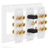 3-Gang 6.1 Surround Sound Distribution Wall Plate w/ Gold Plated 6-Pair Copper Binding Posts (For Banana Plugs, Bare Wires, Spade Plugs) + 1 RCA Jack + 2 High Speed HDMI 2.0 Ports w/ Ethernet