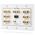 3-Gang 7.1 Surround Sound Distribution Wall Plate w/Gold Plated 7-Pair Copper Binding Posts (For Banana Plugs,Bare Wires,Spade Plugs)+1 RCA Jack+1 High Speed HDMI 2.0 Port w/Ethernet - White