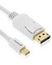 Fosmon Gold Plated 30AWG Mini DisplayPort to DisplayPort Cable (Compatible with Mini DP/mDP/Thunderbolt/Thunderbolt 2 Ports) - White - 15ft