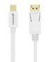 Fosmon Gold Plated 30AWG Mini DisplayPort to DisplayPort Cable (Compatible with Mini DP/mDP/Thunderbolt/Thunderbolt 2 Ports) - White - 15ft