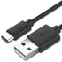 Fosmon USB 2.0 Type C (USB-C) Male to Type A (USB-A) Male Cable with 56k Ohm Pull-up Resistor - Black - 1ft