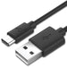 Fosmon USB 2.0 Type C (USB-C) Male to Type A (USB-A) Male Cable with 56k Ohm Pull-up Resistor - Black - 1ft
