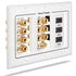 3-Gang 7.2 Surround Sound Distribution Wall Plate w/Gold Plated 7-Pair Copper Binding Posts (For Banana Plugs,Bare Wires,Spade Plugs)+2 RCA Jack+3 High Speed HDMI 2.0 Ports w/Ethernet - White