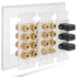 3-Gang 7.2 Surround Sound Distribution Wall Plate w/Gold Plated 7-Pair Copper Binding Posts (For Banana Plugs,Bare Wires,Spade Plugs)+2 RCA Jack+3 High Speed HDMI 2.0 Ports w/Ethernet - White