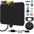 Amplified Ultra Thin Indoor HDTV Antenna, Up to 120 miles Range with Detachable Stand and Amplifier Signal Booster Power Supply and 9.8ft / 3m Coaxial Cable (US Version) - Black