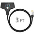 3x1 HDMI 2.0 Switch with 3FT Braided Pigtail Cable (4k@60Hz, 3D) - Space Gray