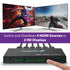 4X2 HDMI Matrix 4-Port Switch, 4 In 2 Out Splitter with SPDIF Optical, 3.5mm Audio Output and IR Remote Control, Support 3D, ARC, 4K*2K, Full HD 1080p, Compatible with PS4, PS5, PC, Xbox One