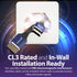 HDMI 2.0 Cable 4K@60Hz 1ft , Premium Certified In-Wall CL3 Rated, 18Gbps Super High Speed, HDR, HDCP 2.2/1.4, 3D, ARC, 30AWG Cotton Braided Compatible with UHD TV, Monitor, PS4/PS5, Xbox One/X/S