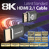 HDMI 2.1 Cable 8K@60Hz 1ft, Premium Certified In-Wall CL3 Rated, 48Gbps Ultra High Speed, 4K@120Hz, Dynamic HDR, HDCP 2.3, 3D, eARC, 30AWG Cotton Braided Compatible with UHD TV, Monitor, PS4/PS5, Xbox One/X/S