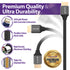 HDMI 2.1 Cable 8K@60Hz 1ft, Premium Certified In-Wall CL3 Rated, 48Gbps Ultra High Speed, 4K@120Hz, Dynamic HDR, HDCP 2.3, 3D, eARC, 30AWG Cotton Braided Compatible with UHD TV, Monitor, PS4/PS5, Xbox One/X/S