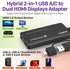 USB 3.0 to HDMI Dual Display Monitors Adapter, Video Graphics Adapter, HDMI 2.0 Splitter Support USB-C, USB-A, USB 4 Thunderbolt 3/4, 4K@30Hz+1080P@60Hz, 6 Monitor Displays for Windows & Mac OS