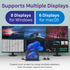 USB 3.0 to HDMI Dual Display Monitors Adapter, Video Graphics Adapter, HDMI 2.0 Splitter Support USB-C, USB-A, USB 4 Thunderbolt 3/4, 4K@30Hz+1080P@60Hz, 6 Monitor Displays for Windows & Mac OS