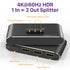 Fosmon HDMI 1x2 Splitter (4K@60Hz) in Metal Casing -Black