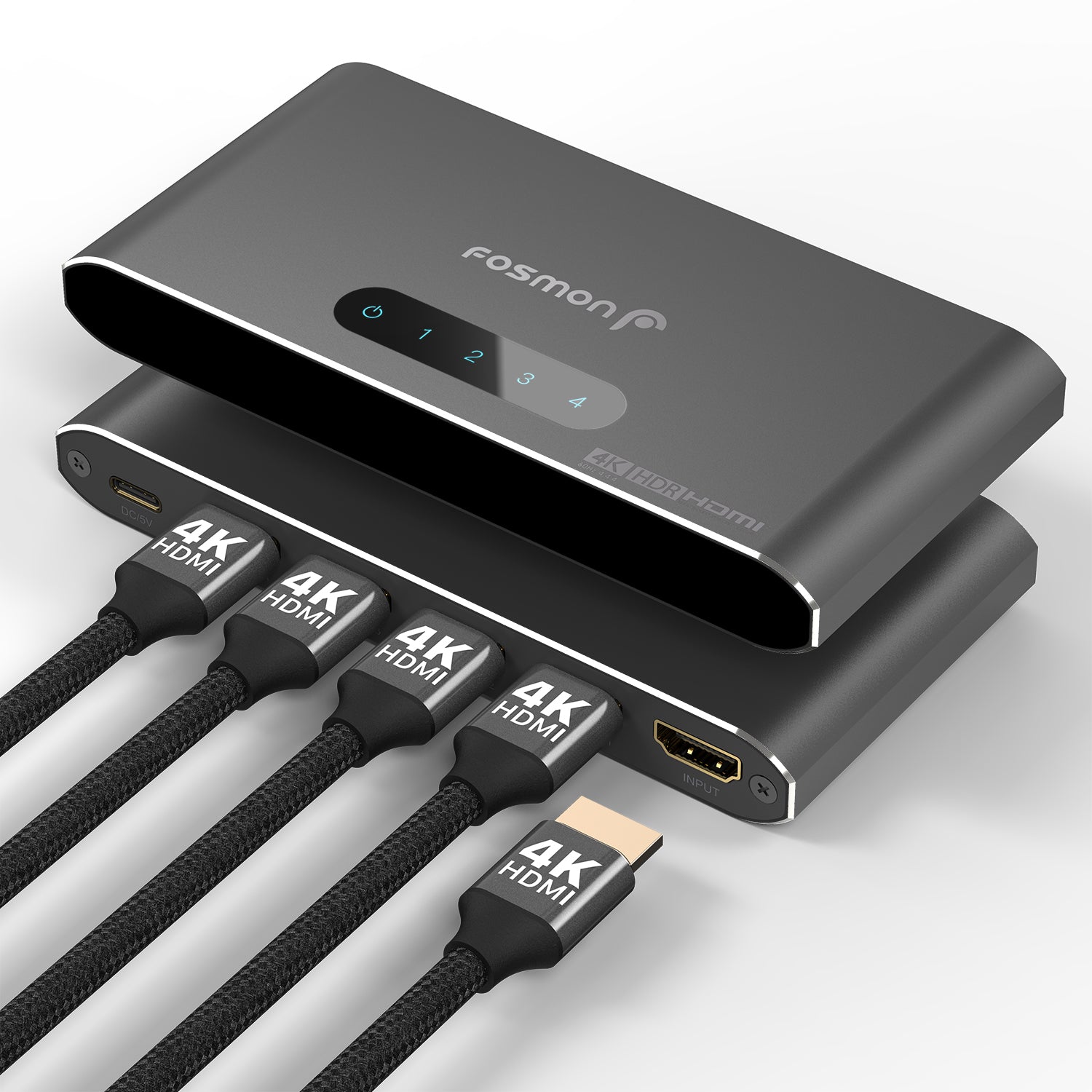 HDMI 1x4 Splitter (4K@60Hz) in Metal Casing -Black