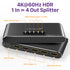 HDMI 1x4 Splitter (4K@60Hz) in Metal Casing -Black