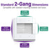 Fosmon 2-Gang Wall Plate with Brush - White
