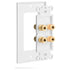 Fosmon Coupler Type Gold Plated Copper Banana Binding Post Wall Plate for 2 Speakers - White - 2 Pack