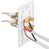 Fosmon Coupler Type Gold Plated Copper Banana Binding Post Wall Plate for 2 Speakers - White - 2 Pack