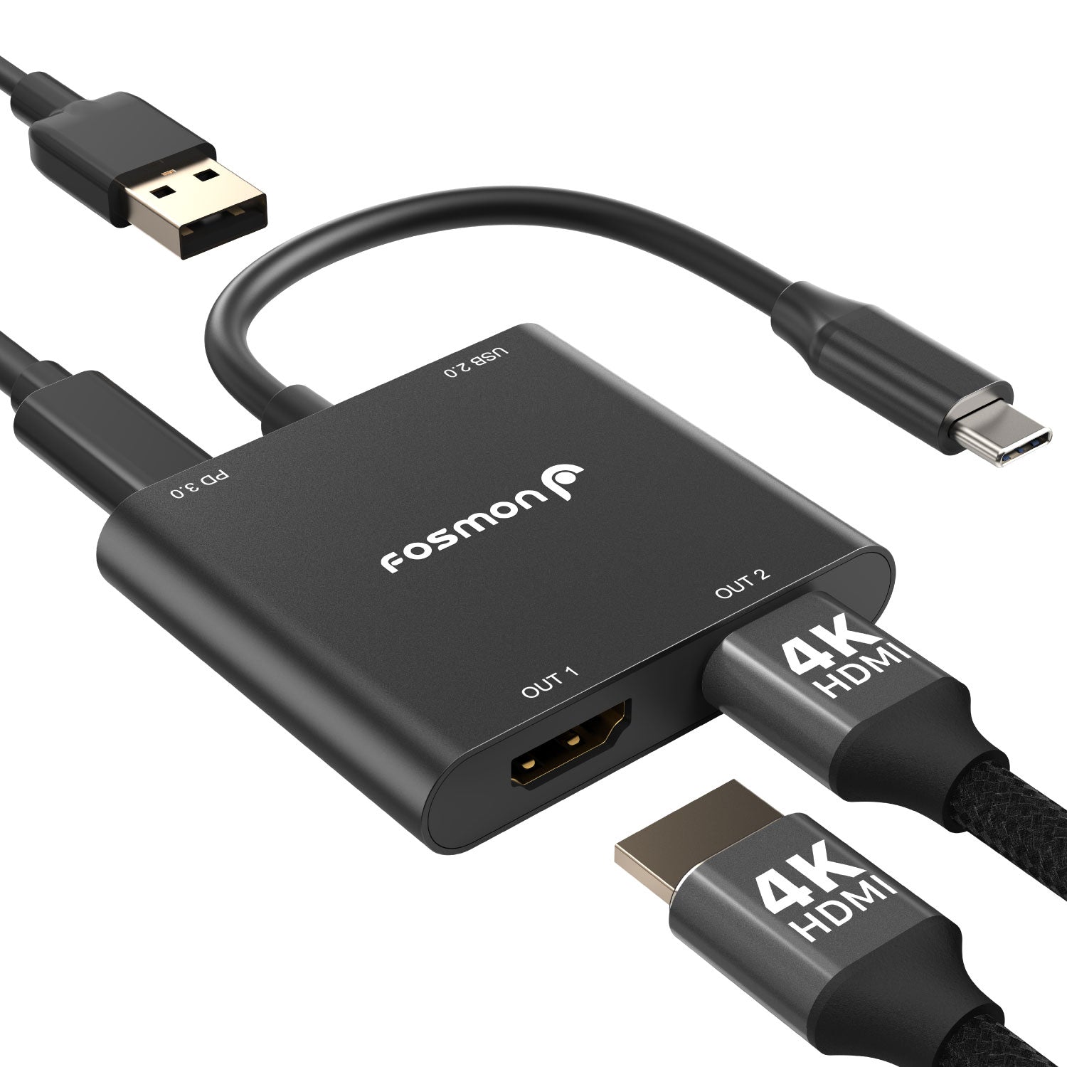 USB-C Thunderbolt 3 to Dual HDMI Adapter