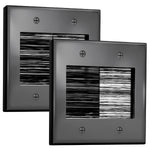 Fosmon 2-Gang Brush Wall Plate, Double Gang Cable Management Kit for Cable pass through, Wire Cord Hider for Wall Mounted TV, Coaxial, HDMI, Ethernet Speaker Low Voltage Wires and Power Cords