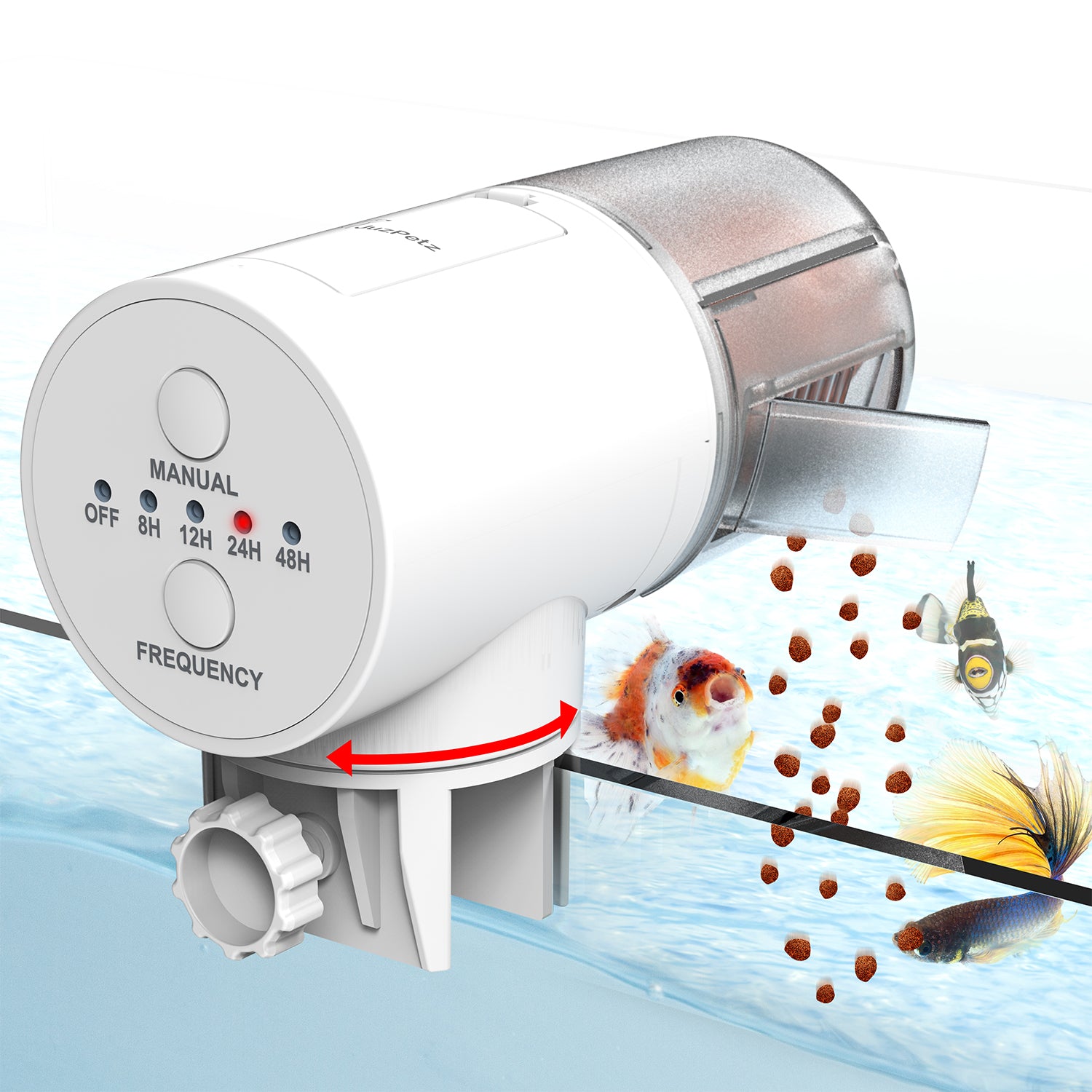 JuzPetz Automatic Fish Feeder with 4 Timer Settings