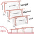 Mber 3-Pack TSA Approved Toiletry Bag, Clear Makeup Bag, Clear Travel Cosmetic Bags Pouches with Zipper, Pink