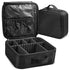 Mber Cosmetic Makeup Train Case, Travel Organizer with Adjustable Dividers, Black