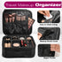 Mber Cosmetic Makeup Train Case, Travel Organizer with Adjustable Dividers, Black