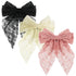 Mber 3 Pack Hair Clip Barrettes Lace Hair Bows, Pink Bow, White Bow, Black Bow Hair Clip, Ribbon Hair Bow for School Wedding Birthday