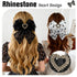 Mber [2 Pack] Large Heart Pattern Hair Bow Tie with Rhinestone Center - White and Black