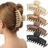 Mber 4-Pack Large Hair Claw Clips, Non-Slip Strong Hold Jaw Clips Matte Finish, Black/Brown/Tan/Nude
