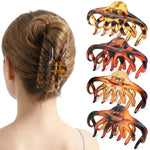 Mber Octopus Hair Claw Clips, Non-Slip Large Strong Hold Jaw Clips, Assorted Tortoise Brown