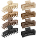 Mber 8 Pack Large Claw Clip for Thick Hair, Matte Coated Non-Slip Strong Hold Jaw Clips, Black Brown Tan Nude