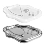 Mber Jewelry Tray Bundle, Organic Shape Vanity Organizer for Rings & Accessories, Ceramic & Stainless Steel