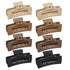 Mber 4-Pack Large Curved Hair Claw Clips, Strong Hold Matte Neutral & Tortoise Tones