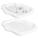 Mber Jewelry Tray Bundle, Organic Shape Vanity Organizer for Rings & Accessories, Ceramic & Stainless Steel