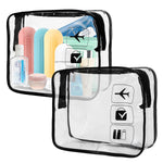 Mber TSA Approved PVC Clear Travel Toiletry Bag (7.67 X 5.90 X 2.55") - Black