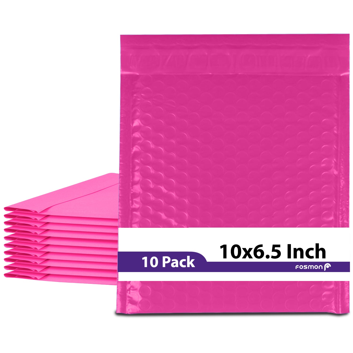 Fosmon #0 Pink Poly Bubble Mailer 6.5 x 10 inches, Lightweight Water/Dust/Shock/Tear Resistant Padded Envelopes for Shipping - Birthday, Celebrations, Holidays, Valentines