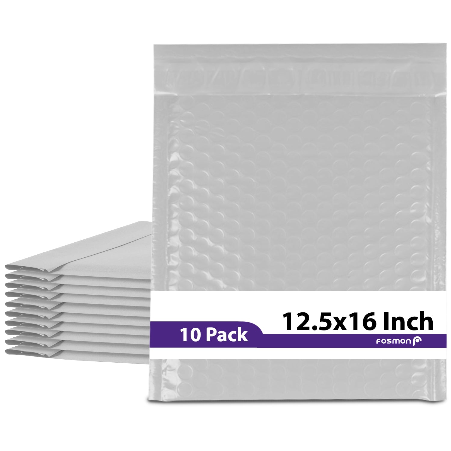 Fosmon #6 Poly Bubble Mailer 12.5 x 16, Lightweight Water/Dust/Shock/Tear Resistant Padded Shipping Envelopes for Book, Magazine, Documents