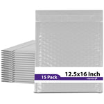 Fosmon #6 Poly Bubble Mailer 12.5 x 16, Lightweight Water/Dust/Shock/Tear Resistant Padded Shipping Envelopes for Book, Magazine, Documents