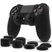 Silicone Skin for PS4 DualShock Controller with Thumb Grip Caps - Black