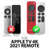 Fosmon Silicone Case for Apple TV 4K 2021 Remote w/Lanyard- Red