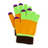 Fosmon Touchscreen Gloves with three conductive finger tips - Green/Pumpkin